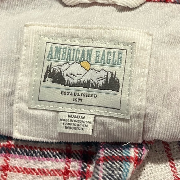 Women's American Eagle Plaid Flannel Button Down Long Sleeve Shirt - Siz… - Picture 2 of 15